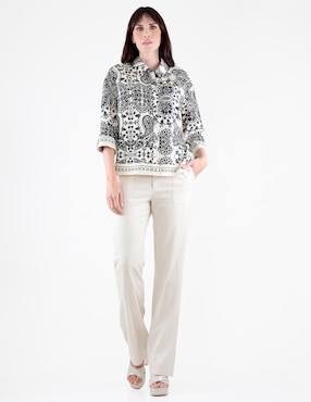 Blusa camisera Margaret manga 3/4 para mujer