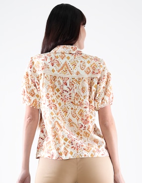 Blusa camisera Margaret manga corta para mujer