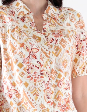 Blusa camisera Margaret manga corta para mujer