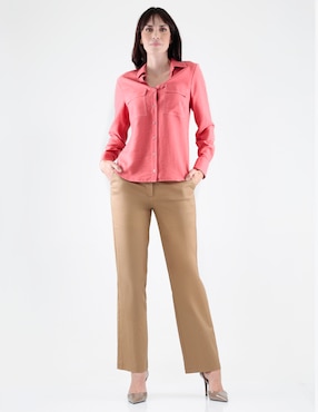 Blusa camisera Margaret manga larga para mujer