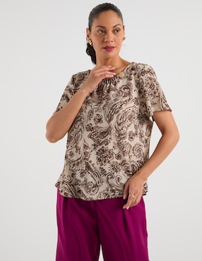 Blusa Damaia Atelier manga corta para mujer
