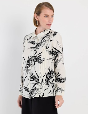 Blusa camisera Damaia Atelier manga larga para mujer