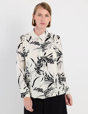 Blusa camisera Damaia Atelier manga larga para mujer