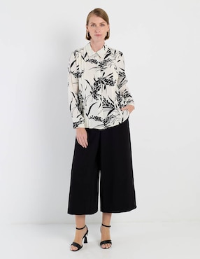Blusa camisera Damaia Atelier manga larga para mujer