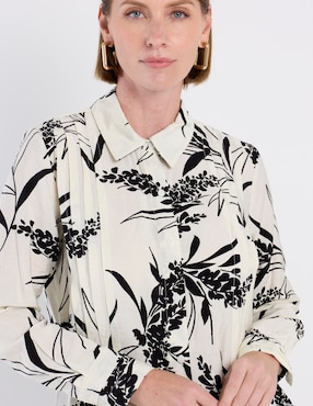 Blusa camisera Damaia Atelier manga larga para mujer