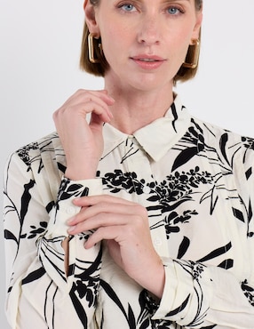Blusa camisera Damaia Atelier manga larga para mujer