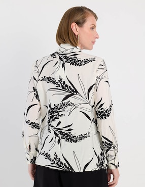 Blusa camisera Damaia Atelier manga larga para mujer