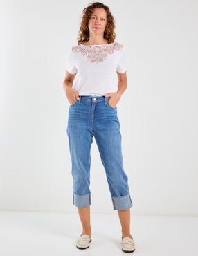 Jeans capri straight cintura baja Chico's para mujer