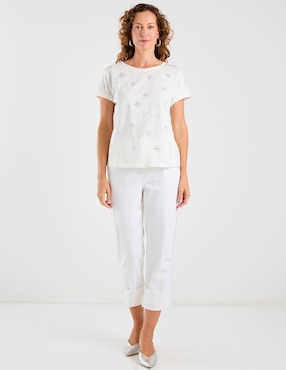 Jeans straight cintura baja Chico's para mujer