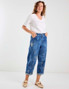 Jeans relaxed boyfriend cintura baja Chico's para mujer