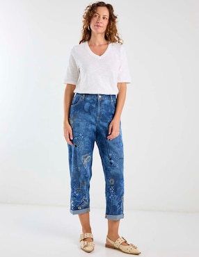 Jeans relaxed boyfriend cintura baja Chico's para mujer