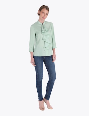Blusa camisera Charme manga 3/4 para mujer