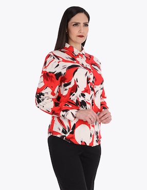 Blusa camisera Charme manga larga para mujer