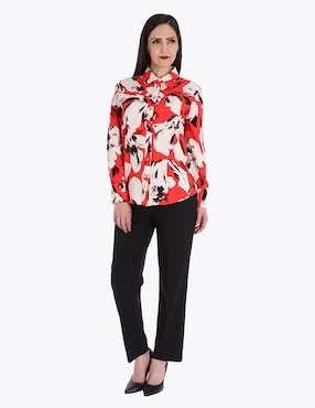 Blusa camisera Charme manga larga para mujer
