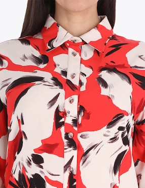Blusa camisera Charme manga larga para mujer