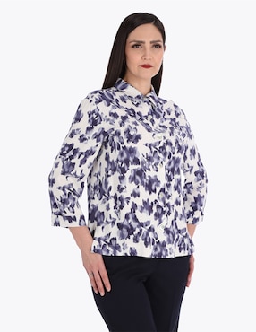 Blusa camisera Charme manga 3/4 para mujer