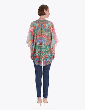 Blusa túnica Charme manga al codo para mujer
