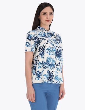 Blusa camisera Charme manga corta para mujer