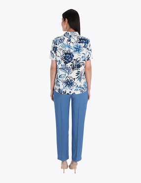 Blusa camisera Charme manga corta para mujer