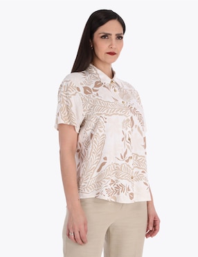 Blusa camisera Charme manga corta para mujer