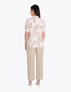 Blusa camisera Charme manga corta para mujer
