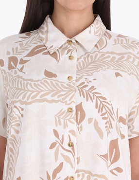 Blusa camisera Charme manga corta para mujer