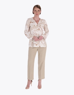 Blusa camisera Charme manga larga para mujer