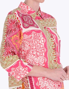 Blusa camisera Charme manga 3/4 para mujer