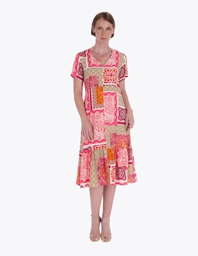 Vestido midi casual Charme para mujer