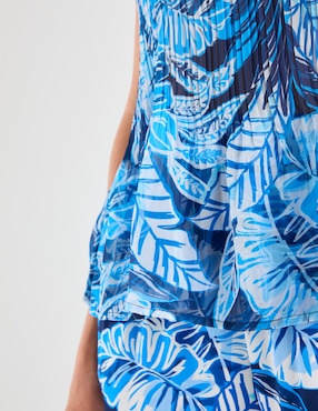 Blusa plisada Damaia Atelier manga corta para mujer
