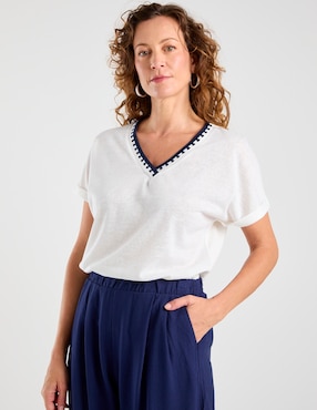 Blusa Damaia Atelier manga corta para mujer