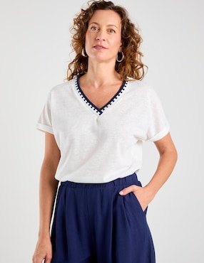 Blusa Damaia Atelier manga corta para mujer