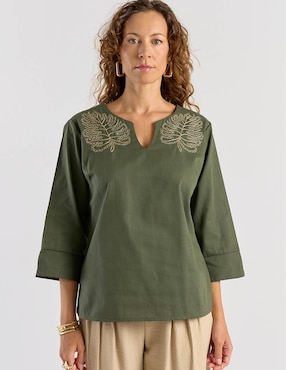 Blusa Loren's manga 3/4 para mujer