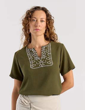 Blusa Loren's manga corta para mujer