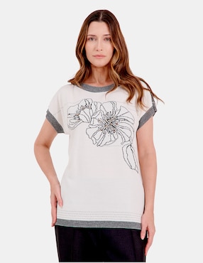 Blusa túnica Vitos manga corta para mujer