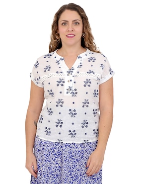 Blusa Duplan Petite Mykonos manga corta para mujer