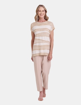Blusa túnica Vitos manga corta para mujer