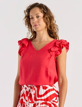 Blusa Lorenza Blau manga corta para mujer