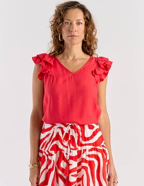 Blusa Lorenza Blau manga corta para mujer
