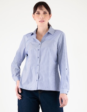 Blusa camisera Margaret manga larga para mujer