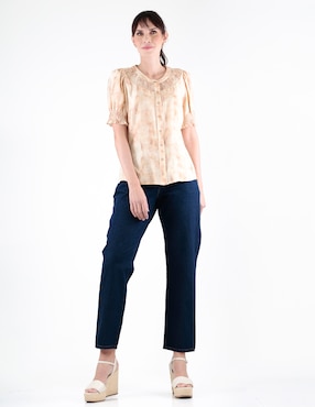 Blusa camisera Margaret manga corta para mujer