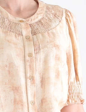 Blusa camisera Margaret manga corta para mujer