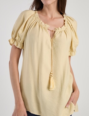 Blusa Lorenza Blau manga corta para mujer