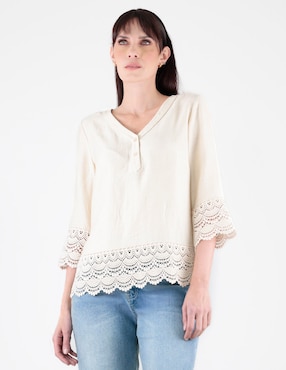 Blusa Margaret manga 3/4 para mujer