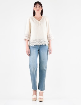 Blusa Margaret manga 3/4 para mujer