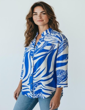 Blusa Merkabá manga 3/4 para mujer