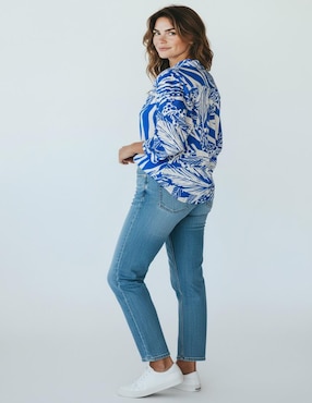 Blusa Merkabá manga 3/4 para mujer