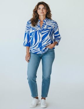 Blusa Merkabá manga 3/4 para mujer