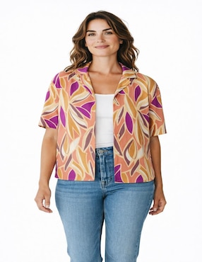 Blusa Merkabá manga corta para mujer