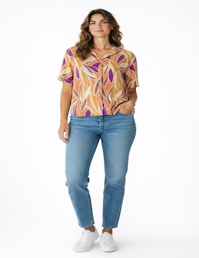 Blusa Merkabá manga corta para mujer